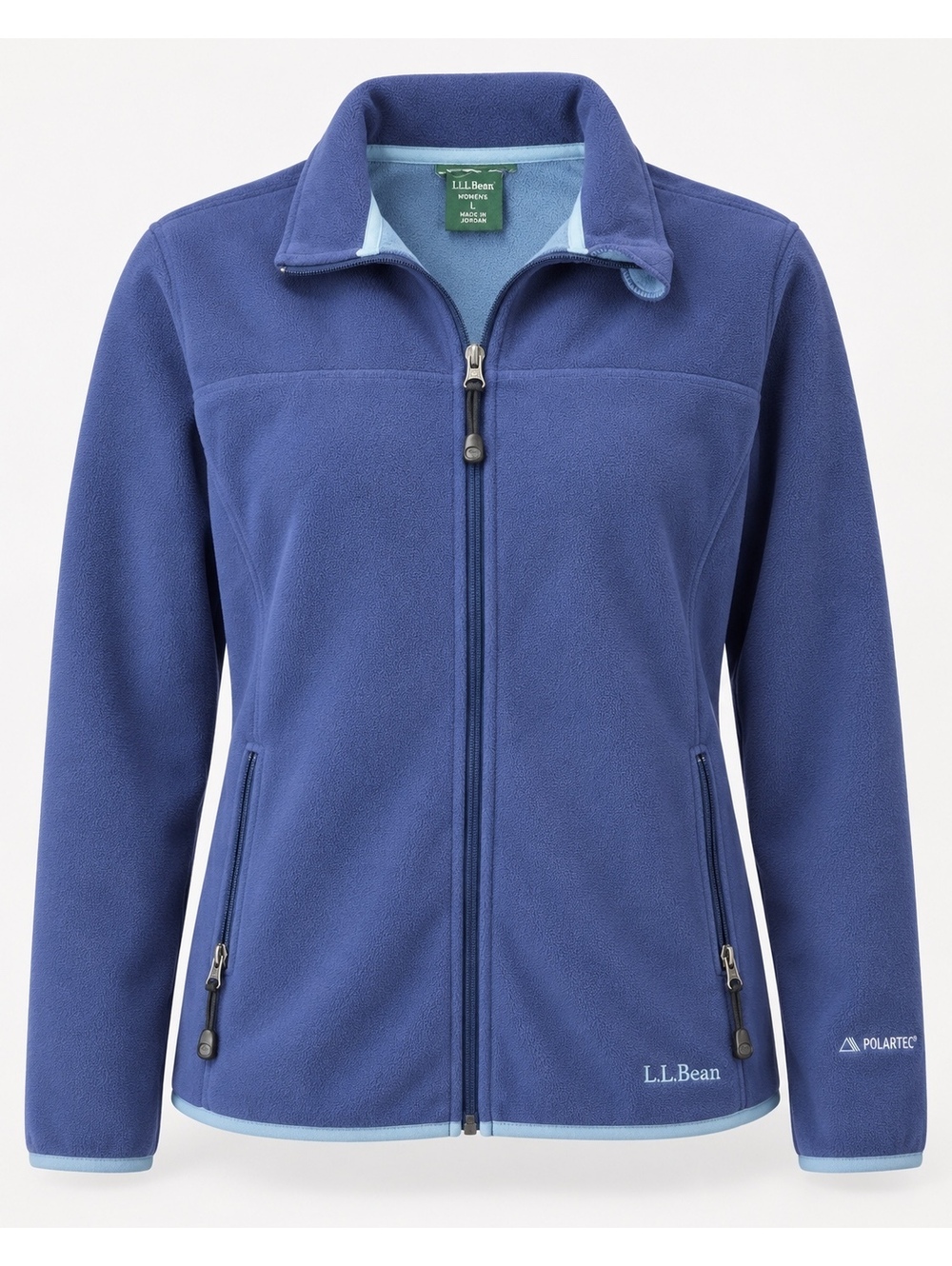 L.L.Bean Women’s L Polartec Fleece Jacket Blue Full Zip Outdoor Gorpcore